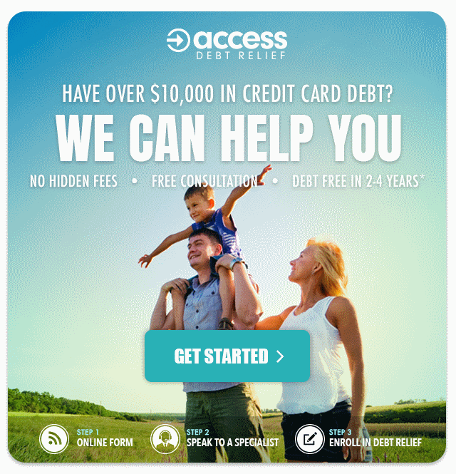 AccessDebtRelief - Have over $10,000 in debt? We can help you. Get Started with a Free Consultation.